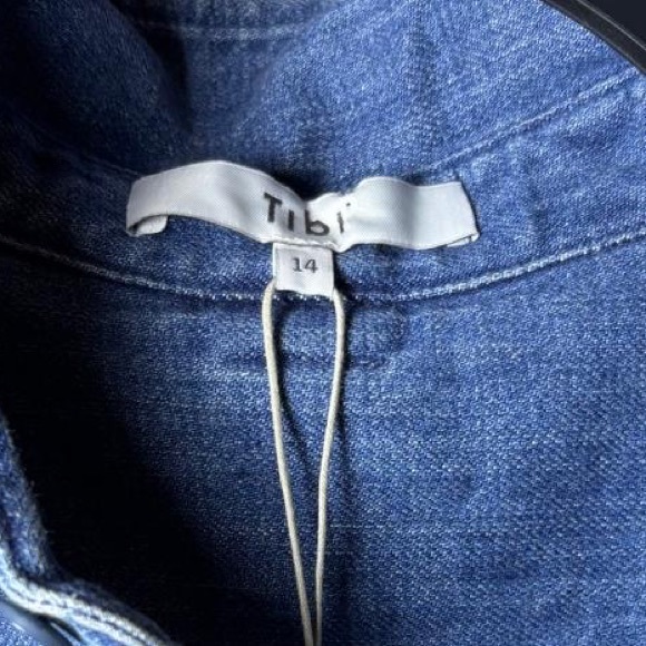 NWT TIBI Paneled Denim Midi Shirt Dress - Picture 6 of 8